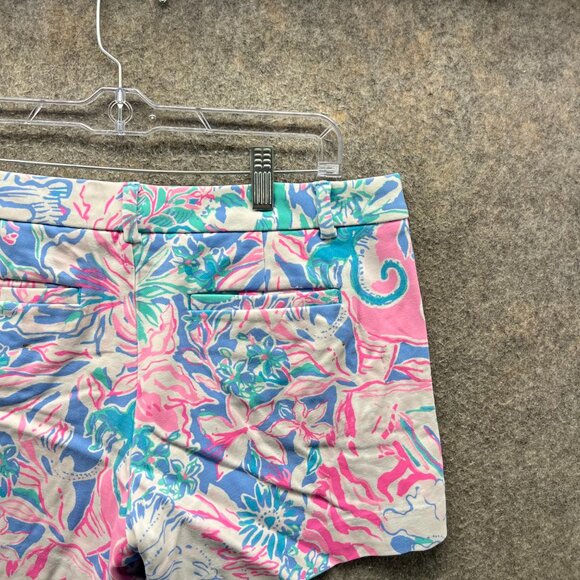 Lilly Pulitzer Callahan Shorts Women 8 Multi Color Sea Life Print Cotton Blend - Picture 7 of 11